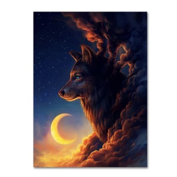 JoJoesArt 'Golden Moon' Canvas Art, 14x19, Trademark Fine Art, Mfr#: ALI18511-C1419GG